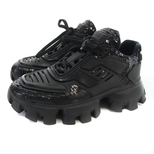 PRADA プラダ スパンコール クラウドバスト サンダー スニーカー 切替 