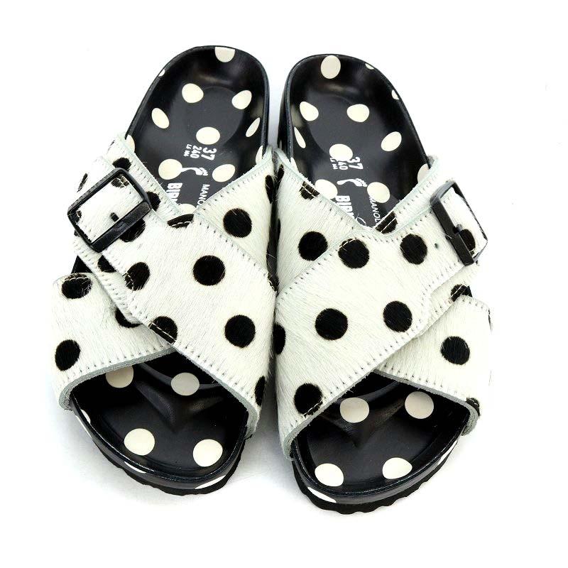 未使用品 マノロブラニク MANOLO BLAHNIK BIRKENSTOCK RODRA POLKA DOT 