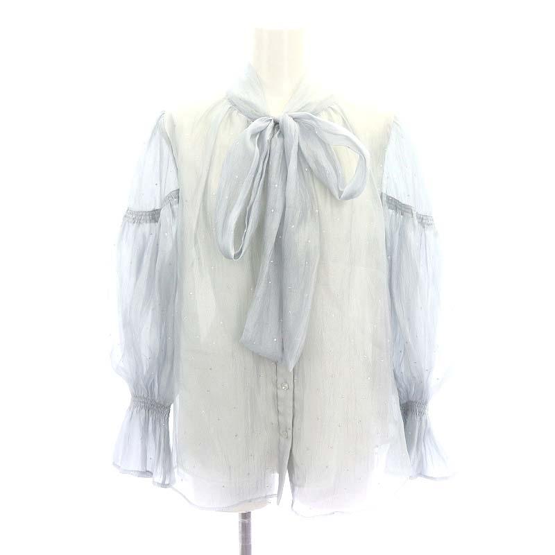 ジャスグリッティー JUSGLITTY 24SS プチラメドットボウタイブラウス 