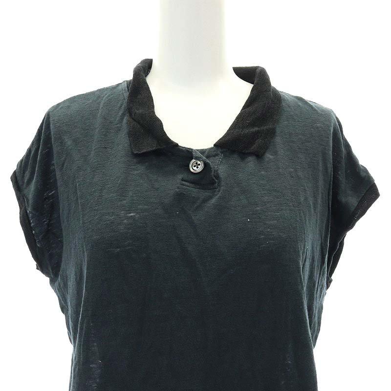 マーガレットハウエル　黒ポロシャツ MARGARET HOWELL（マーガレットハウエル）の「SHIRTING LINEN Ⅲ