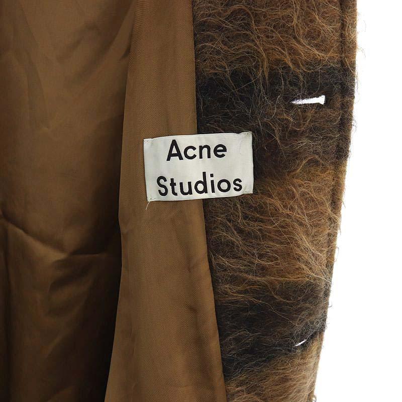 未使用品 アクネ ストゥディオズ チェックシャギーコート ステンカラー 