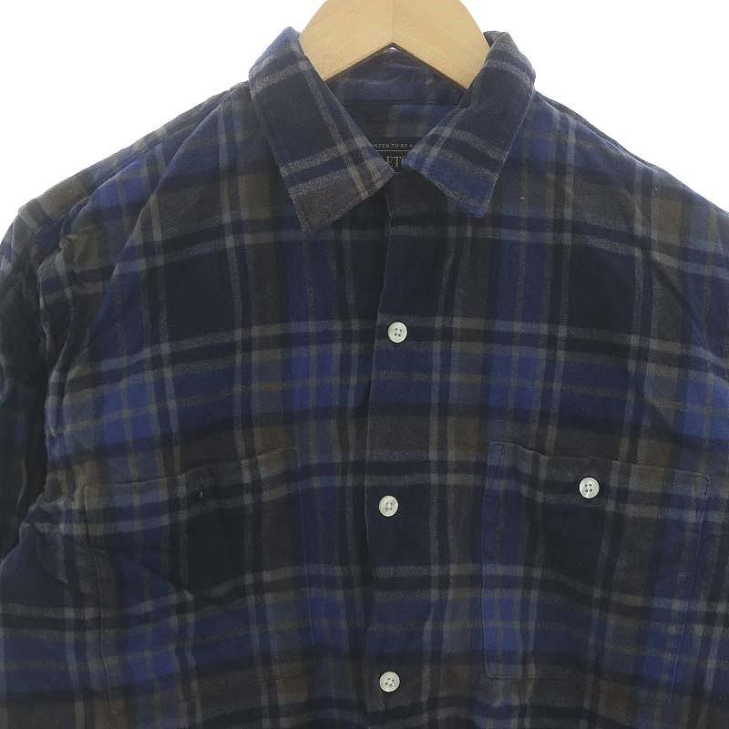 ペンドルトン PENDLETON チェック 長袖 ネルシャツ S 青 紺 ベージュ 