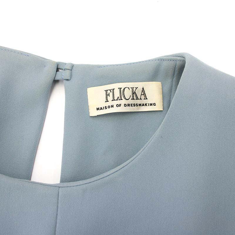 フリッカ FLICKA バックデザイン ノースリーブワンピース 膝丈 フレア 