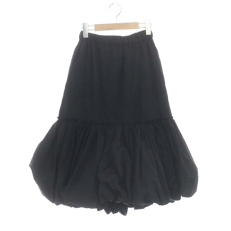 マチャット MACHATT バルーンメモリースカート ロング ミモレ 38 M 黒  