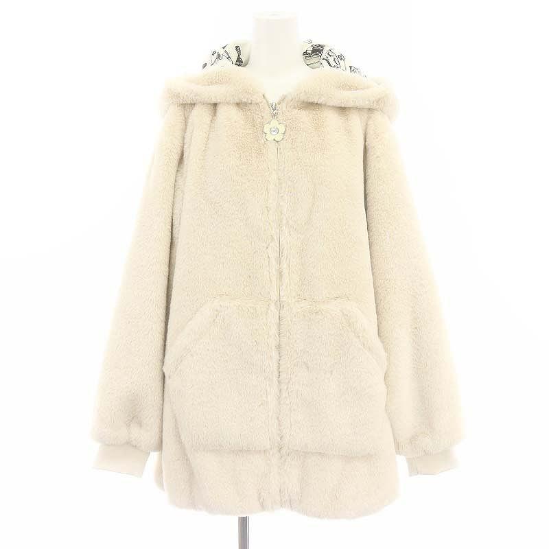 マリークワント MARY QUANT 23年 ビジューデイジーファーBIGパーカ 