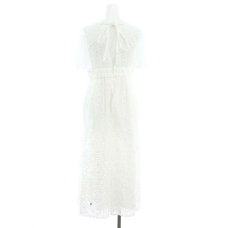 未使用品 オブリ OBLI シフォン×コットンレースサマードレス 