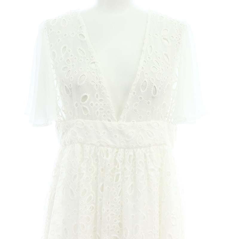 未使用品 オブリ OBLI シフォン×コットンレースサマードレス  