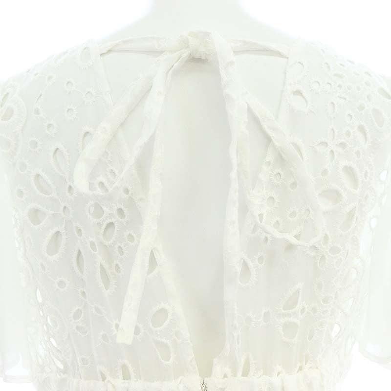 未使用品 オブリ OBLI シフォン×コットンレースサマードレス  