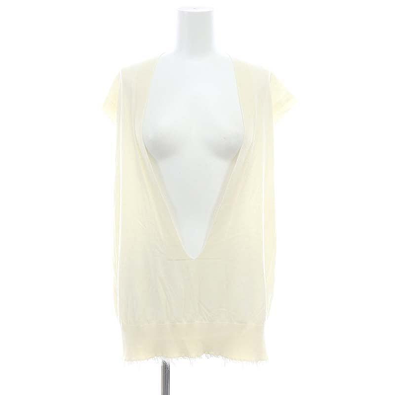 未使用品 ブラミンク BLAMINK PRE Vネックフリンジニットベスト  
