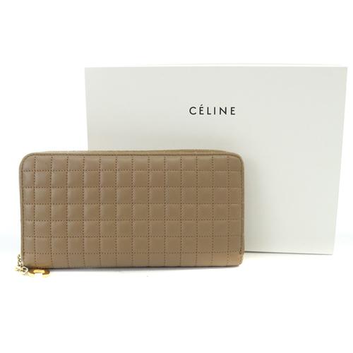 セリーヌ CELINE Cチャーム キルティング ラウンドファスナー 長財布 