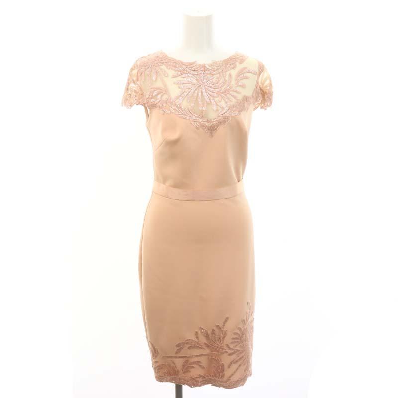 TADASHI SHOJI 豪華スパンコール装飾ゴールドベージュ総レースボレロ TADASHI SHOJI 豪華スパンコール装飾ゴールドベージュ総レース