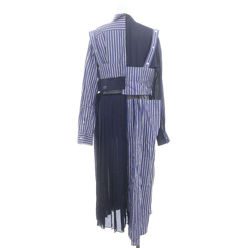 サカイ sacai 22年 Cotton Poplin Dress ドッキングシャツワンピース  