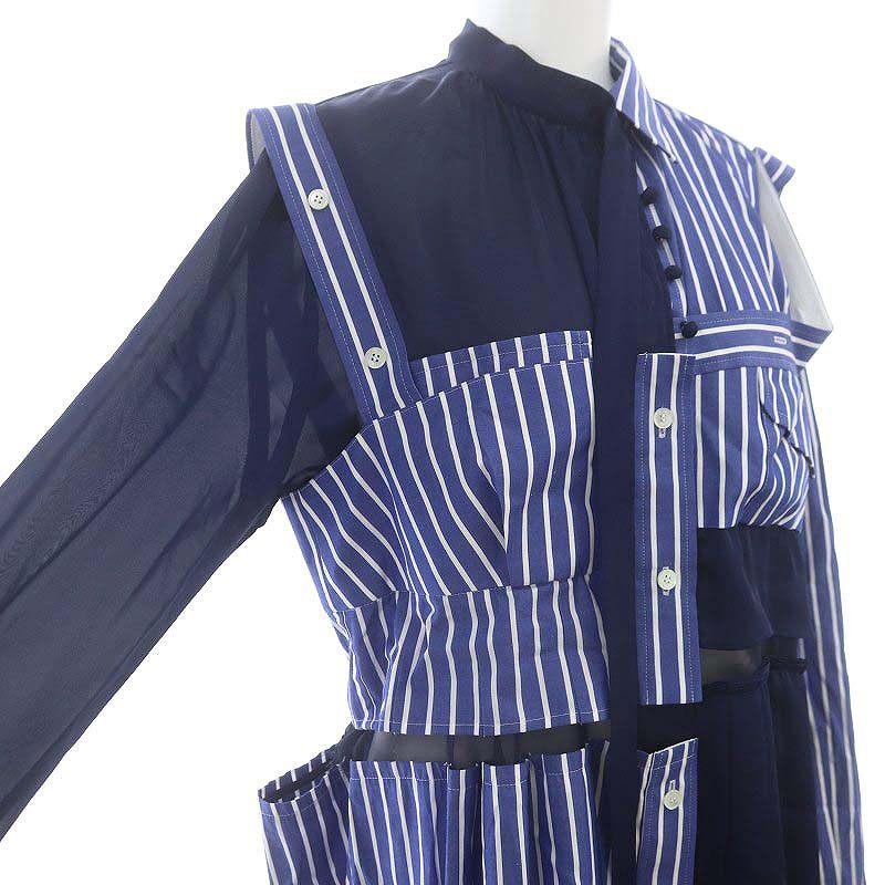 サカイ sacai 22年 Cotton Poplin Dress ドッキングシャツワンピース  
