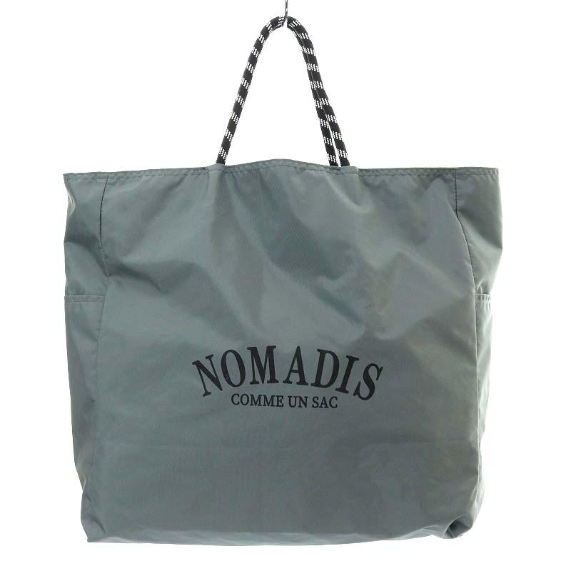 ノマディス NOMADIS SAC トートバッグ リバーシブル ロゴ グレー 黒  