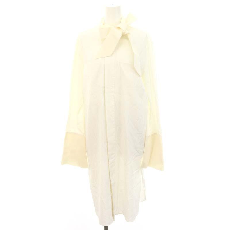 アイレネ IRENE タイカラー ベルスリーブ シャツワンピース ひざ丈  