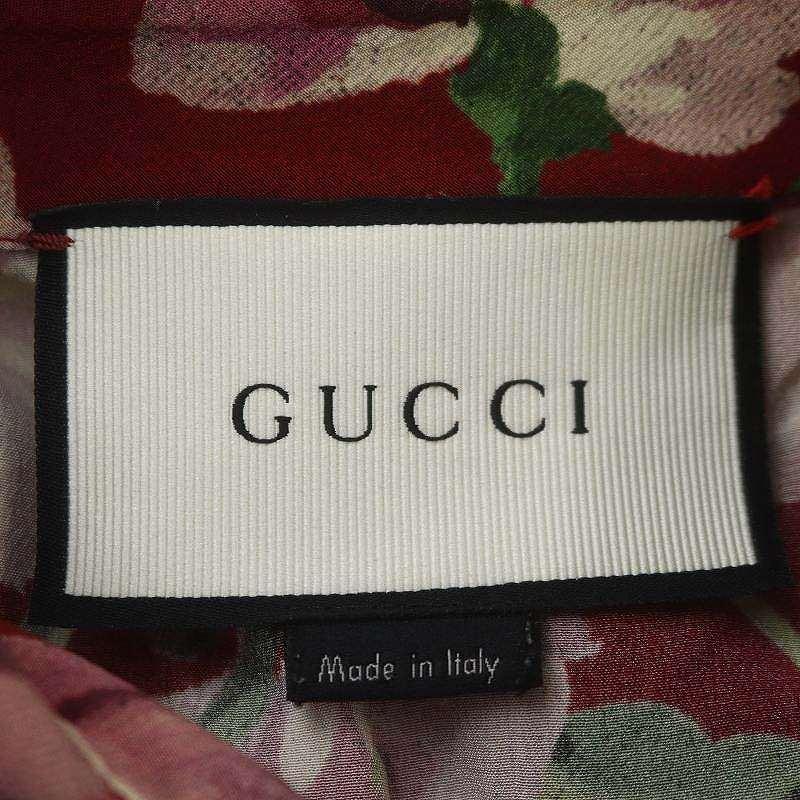 GUCCI グッチ シルクフラワードルマンブラウス シャツ 七分袖 前開き  