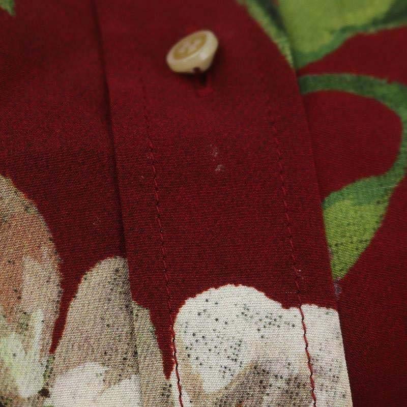 GUCCI グッチ シルクフラワードルマンブラウス シャツ 七分袖 前開き  