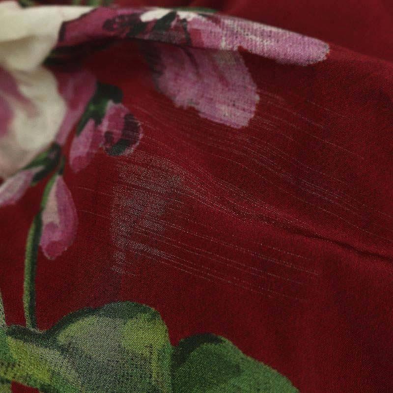 GUCCI グッチ シルクフラワードルマンブラウス シャツ 七分袖 前開き  