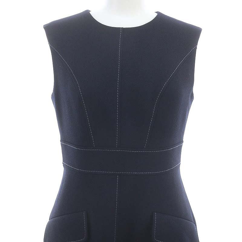 FOXY NEWYORK ノースリーブひざ丈ワンピース ネイビー FOXEY NEWYORK