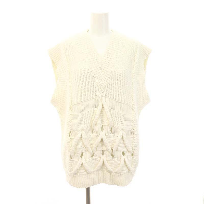 ケイル KAYLE 24SS コットンニットベスト プルオーバー F 白 ホワイト