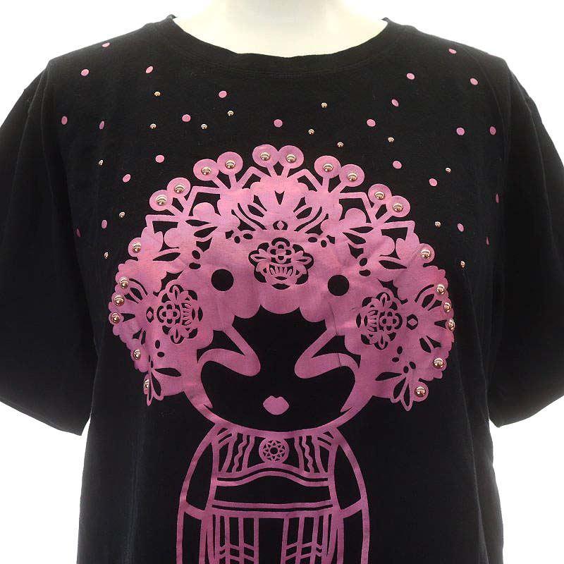 VIVIENNETAMオペラガールTシャツ（ブラック） ヴィヴィアンタム VIVIENNE TAM OPERA GIRL プリント 半袖 Tシャツ