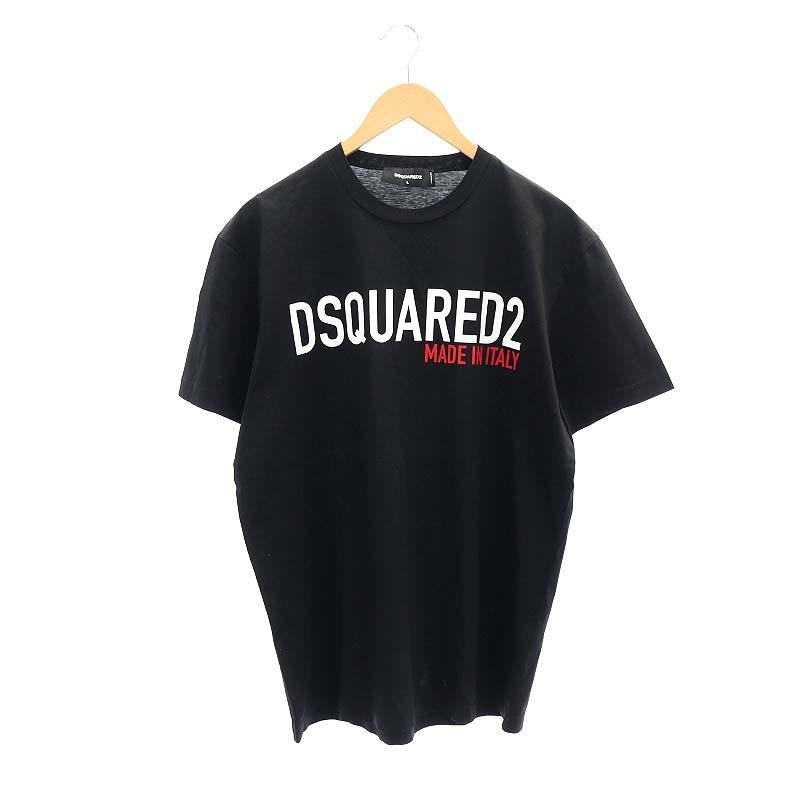 ディースクエアード DSQUARED2 ロゴTシャツ カットソー 半袖 L 黒  