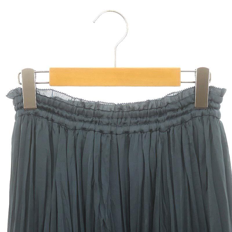 カデュネ CADUNE 23AW ワッシャープリーツスカート ロング 36 ブルー  