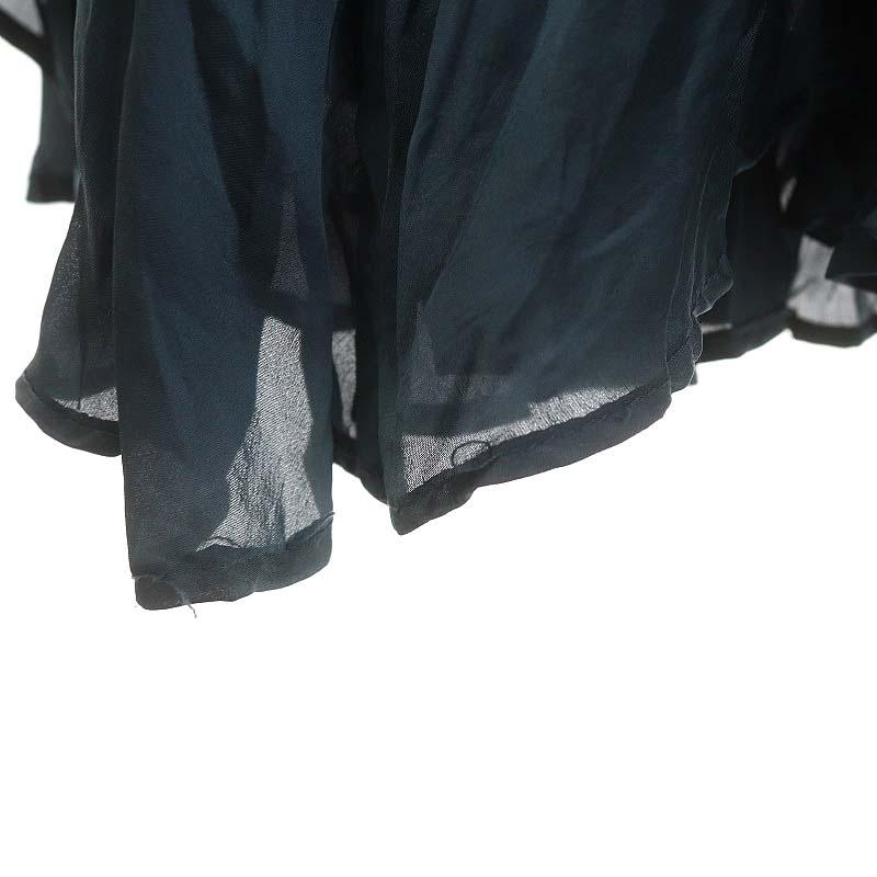 カデュネ CADUNE 23AW ワッシャープリーツスカート ロング 36 ブルー  