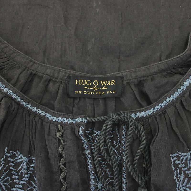 ハグオーワー HUG O WaR ヌキテパ インド綿 刺繍ブラウス プルオーバー 