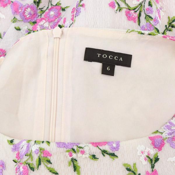 トッカ TOCCA CINI ドレス ワンピース 半袖 ひざ丈 花柄 6 ピンク /MF  