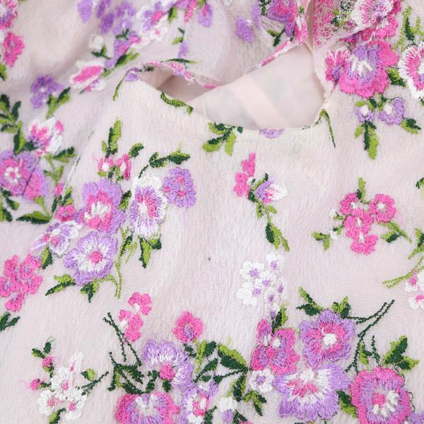 トッカ TOCCA CINI ドレス ワンピース 半袖 ひざ丈 花柄 6 ピンク /MF  