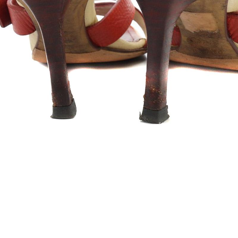 GUCCI グッチ サンダル ハイヒール 35 1/2 22.5cm 赤 レッド /NR