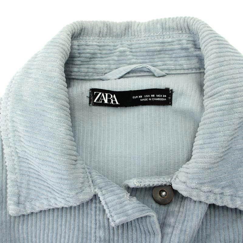 ZARA ザラ コーデュロイジャケット コットン XS 水色 ライト ZARA ザラ コーデュロイジャケット コットン XS 水色 ライト