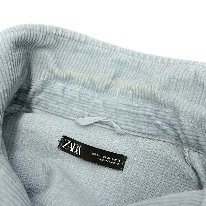 ZARA（ザラ） コーデュロイジャケット コットン XS 水色 ライトブルー