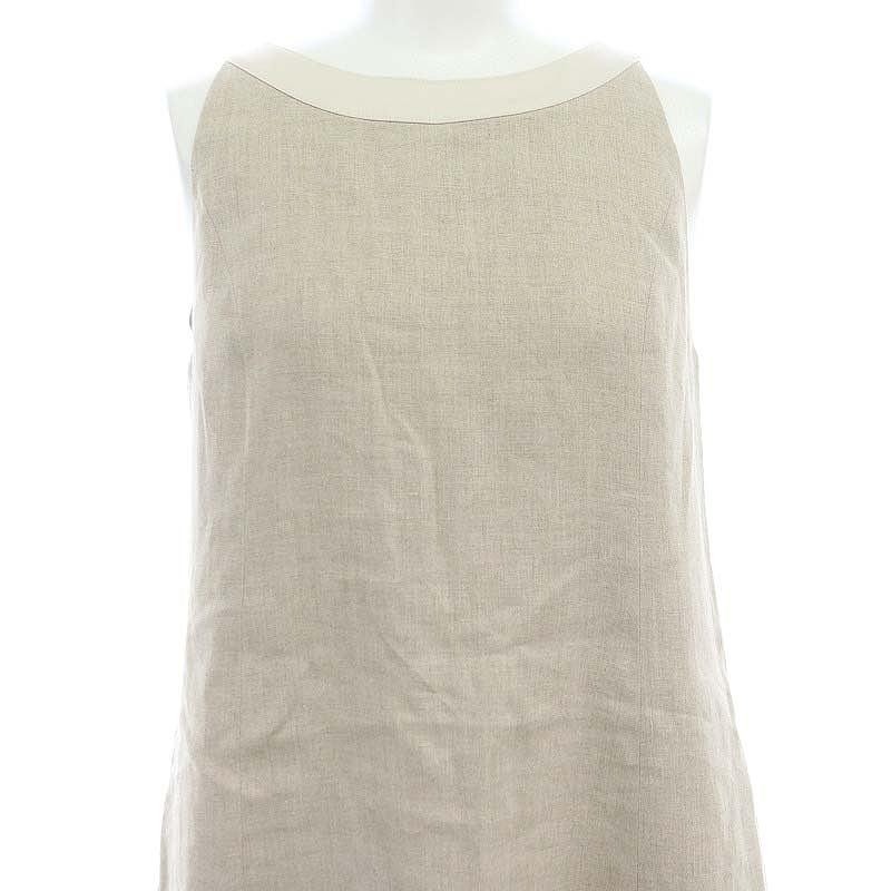 FOXEY フォクシー ワンピース 膝丈 ノースリーブ 刺繍 リネン 38  