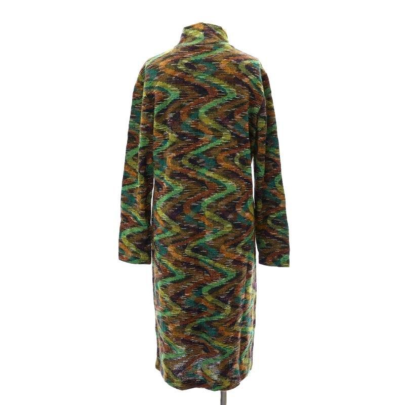 ミッソーニ MISSONI ウール総柄ハイネックニットワンピース ロング 