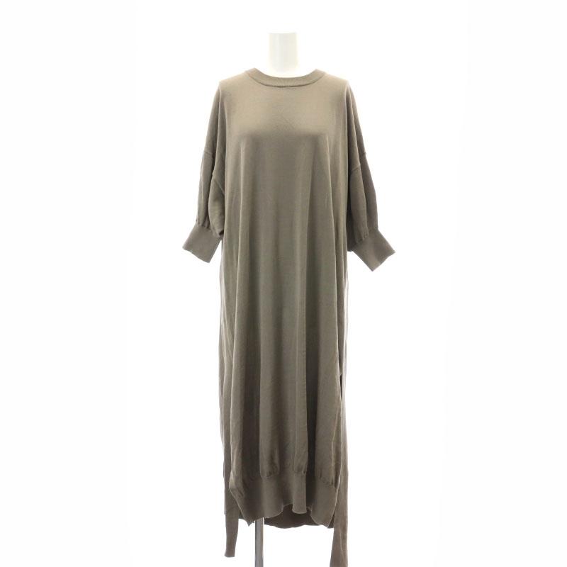 ハイク HYKE ハイゲージ スリットニットワンピース ロング 2 M  