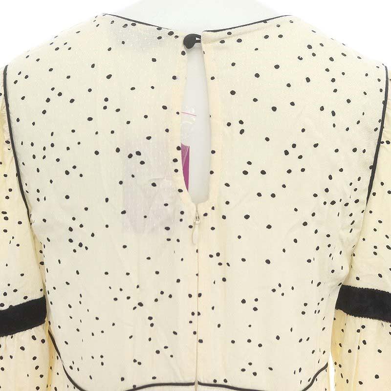 ヴェルニカ Velnica ドット ワンピース ロング 長袖 アイボリー 黒  