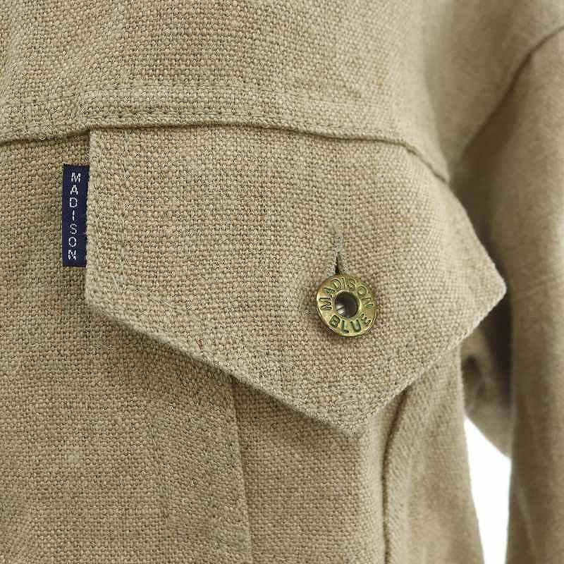 マディソンブルー MADISONBLUE シャツジャケット ステンカラー リネン  