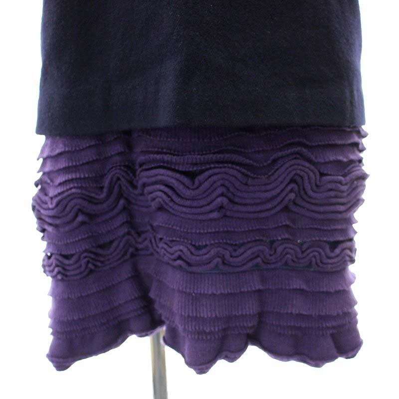 サカイ sacai ウール Vネック ニットドッキング ワンピース ロング  