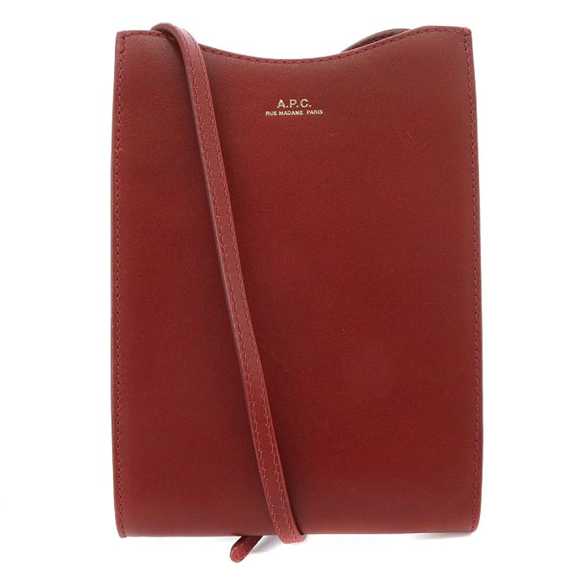 A.P.C. アーペーセー Jamie ショルダーバッグ レザー ロゴ 赤 レッド  