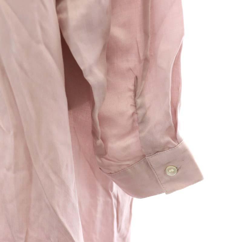 ボナム Bonum テロントサテンシャツワンピース ロング 長袖 ピンク /DF  