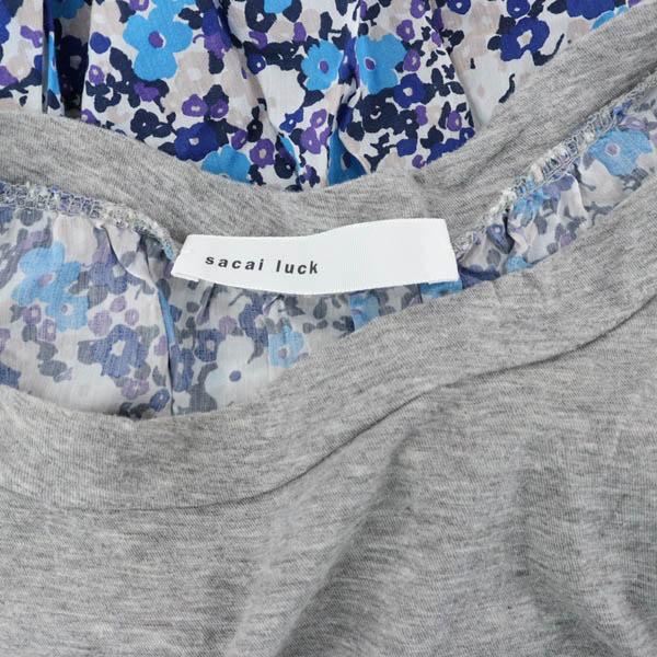 サカイラック sacai luck ワンピース ミニ 花柄 カットソー 切替 