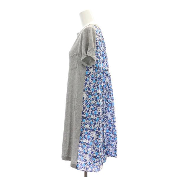 サカイラック sacai luck ワンピース ミニ 花柄 カットソー 切替 