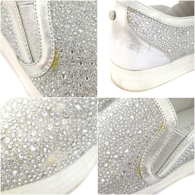 STACCATO モカシン 22.5cmシルバー グリッター ポインテッドトゥ