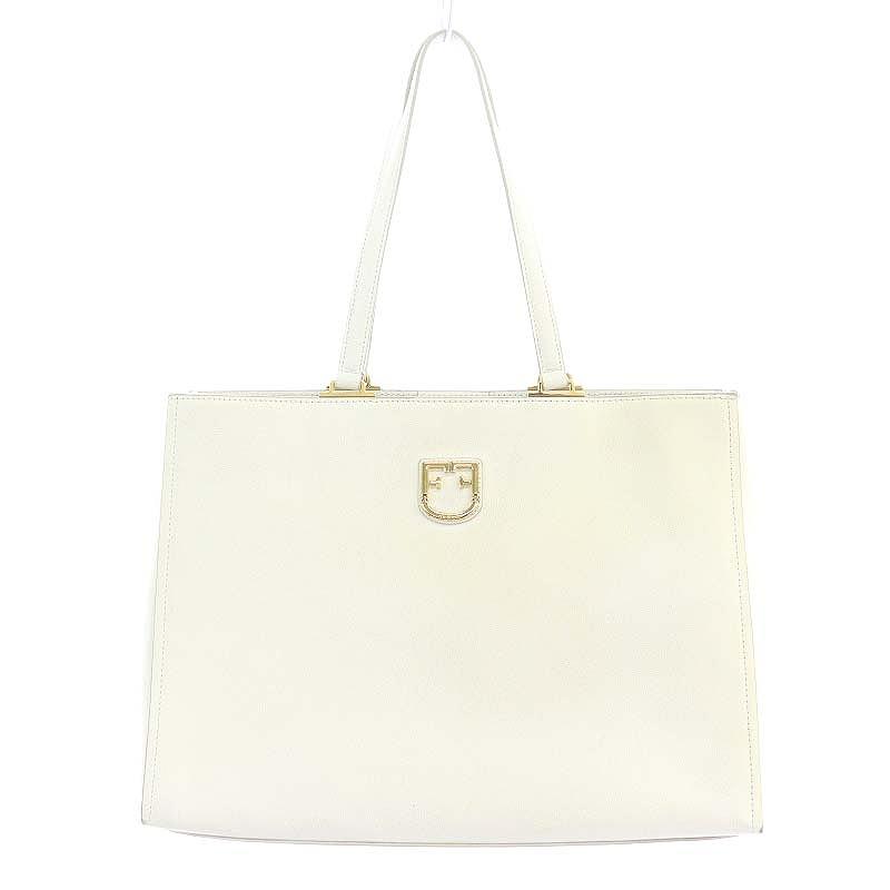 FURLA フルラ BELVEDERE M トートバッグ ハンド ロゴ 白 ホワイト /AT  