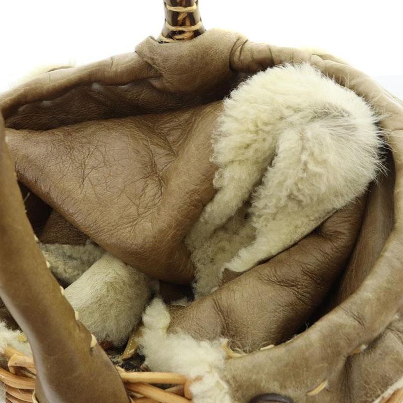 【美品】ebagos エバゴス　カゴバッグ　ハンドバッグ　ムートン エバゴス EBAGOS ムートン カゴバッグ バスケットバッグ