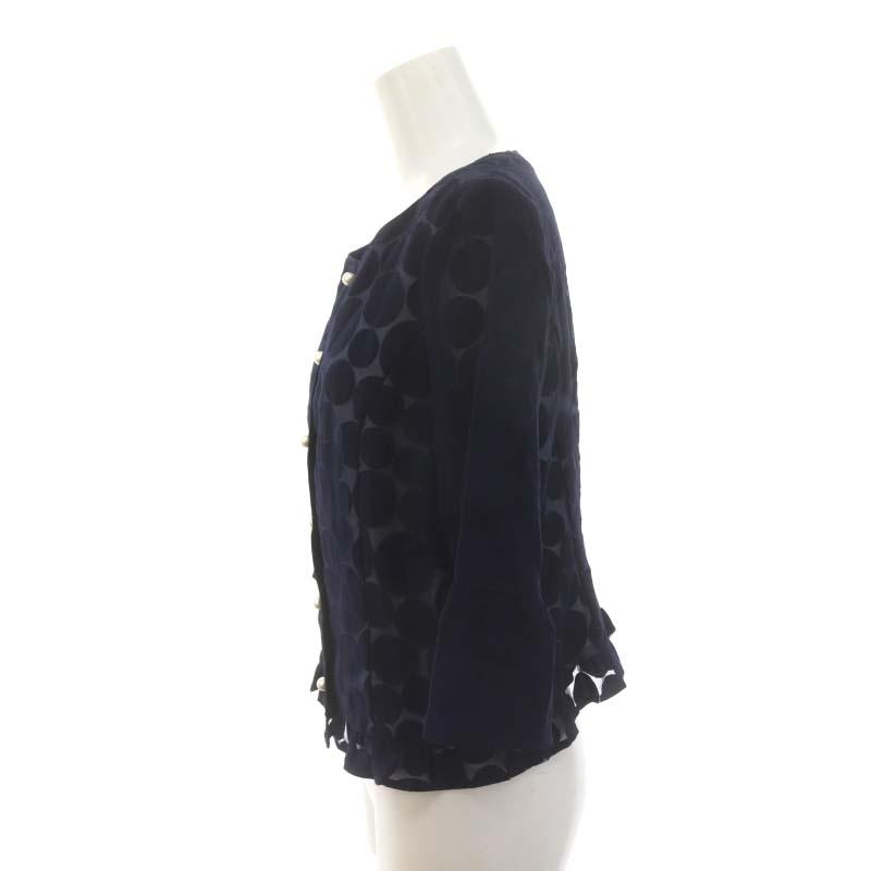 レリアン Leilian セットアップ上下 パールボタン ドット ブラウス 七  