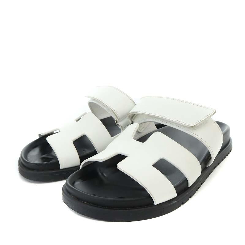 HERMES ホワイトレザーサンダル 36.5 新品そっくりさん⭐エルメスHERMES オラン サンダル36.5