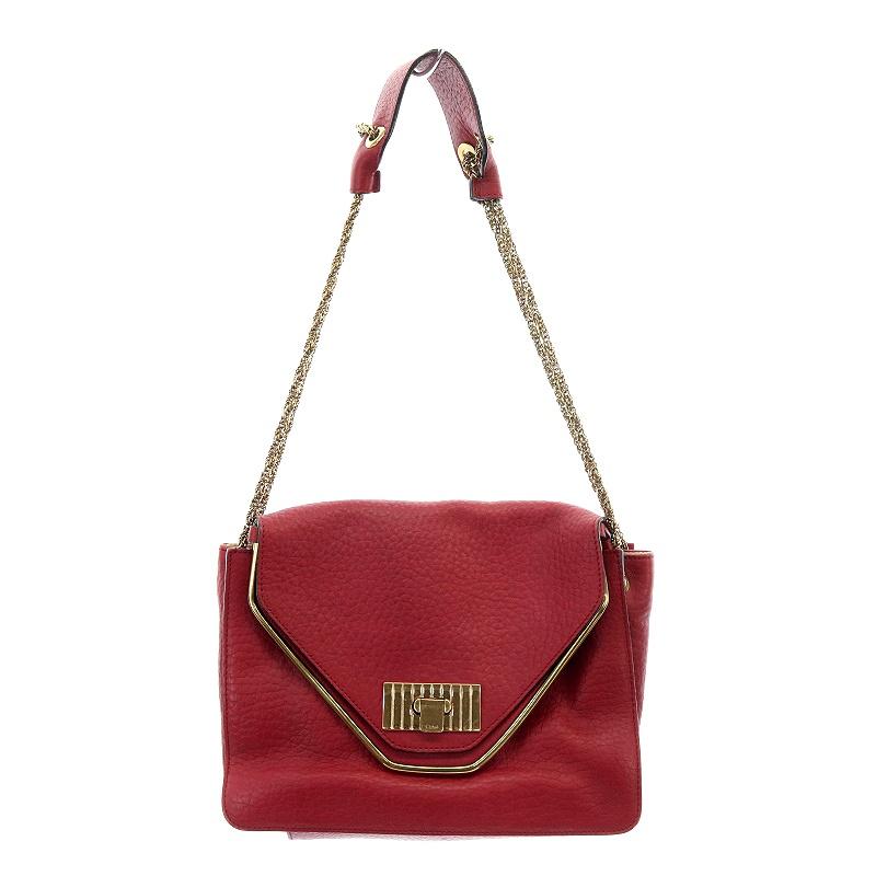 クロエ CHLOE サリー ショルダーバッグ レザー 赤 レッド □OH /AK 